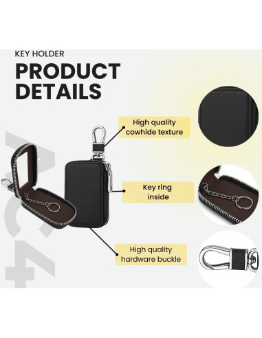 Funda Universal para Llave de Auto AC4 - Cuero Duradera 10x6cm