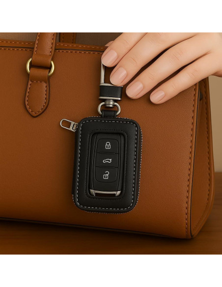 Funda Universal para Llave de Auto AC4 - Cuero Duradera 10x6cm