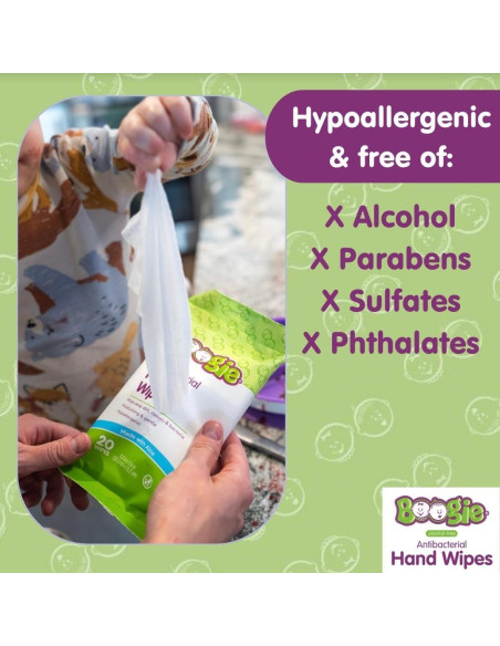 Toallitas Antibacteriales Boogie Hipoalergénicas 100 Unidades