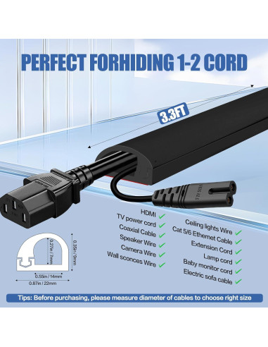 Cubierta de Cable Autoadhesiva DBHXXMB-HH 1.01m Negra