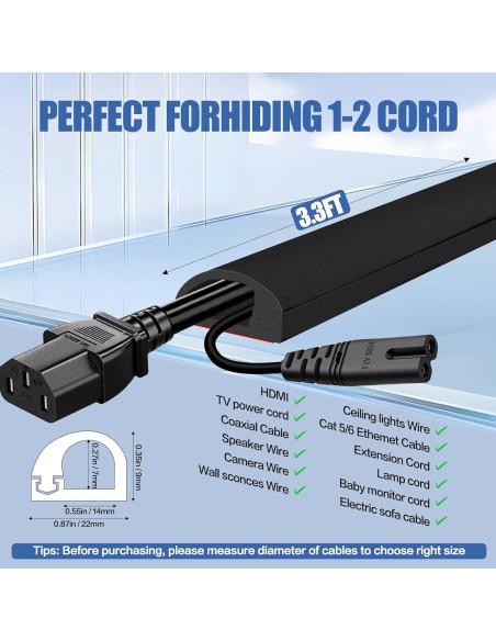 Cubierta de Cable Autoadhesiva DBHXXMB-HH 1.01m Negra