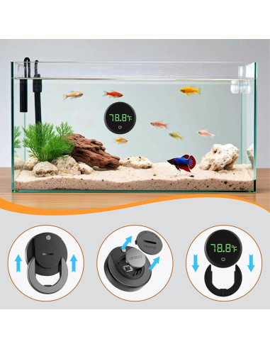 Termómetro Digital Acuario Carefree Fish CR2032 Pantalla LED