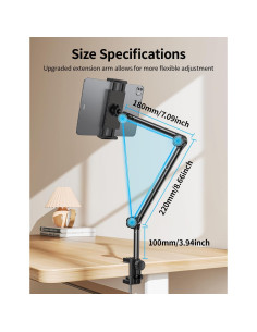 Soporte Ajustable para Tablet OMOTON GH02 - Metal y Silicona 2