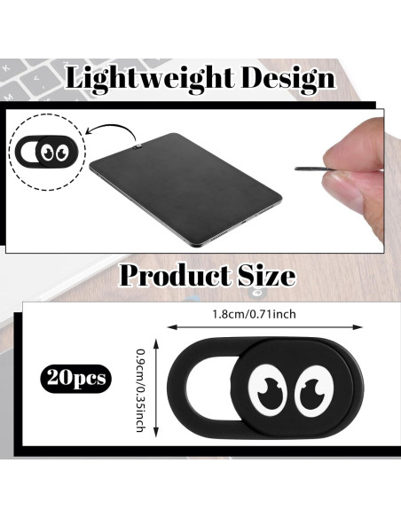 20 Cubiertas de Webcam Ultra Delgadas LXUEJIE 1.8x0.9cm
