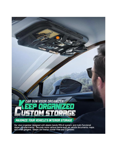 Organizador de Visera Táctico LIVANS Molle Negro 32.5x17.5cm