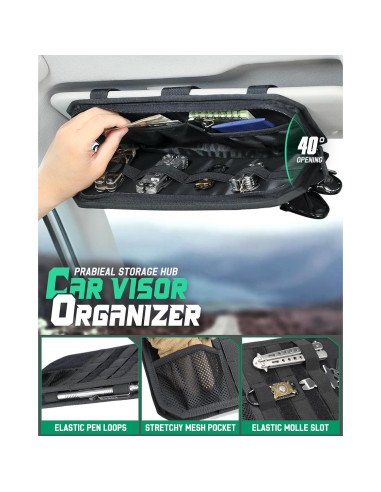 Organizador de Visera Táctico LIVANS Molle Negro 32.5x17.5cm