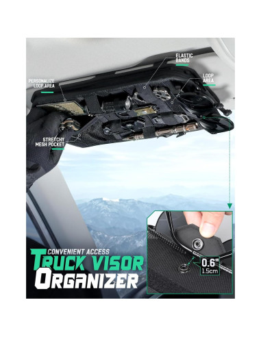 Organizador de Visera Táctico LIVANS Molle Negro 32.5x17.5cm