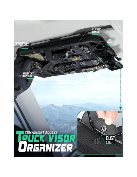 Organizador de Visera Táctico LIVANS Molle Negro 32.5x17.5cm