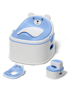 Inodoro de Entrenamiento 3 en 1 para Niños Azul - Antideslizante
