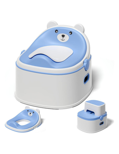 Inodoro de Entrenamiento 3 en 1 para Niños Azul - Antideslizante