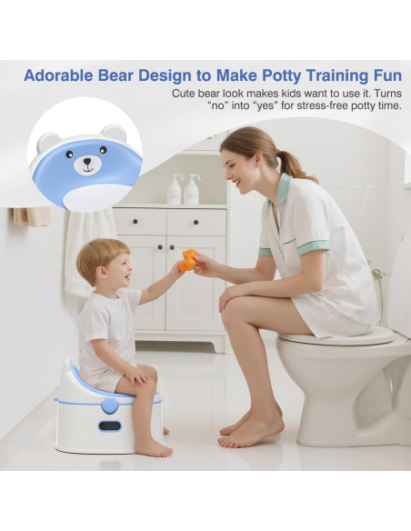 Inodoro de Entrenamiento 3 en 1 para Niños Azul - Antideslizante