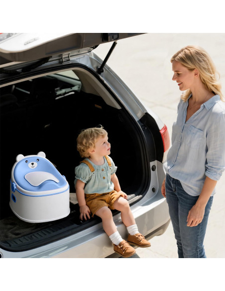 Inodoro de Entrenamiento 3 en 1 para Niños Azul - Antideslizante