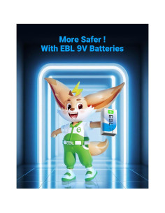 Baterías Alcalinas EBL 9V Paquete de 8 - Larga Duración 2