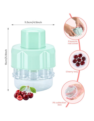 Quita Huesos de Cereza BLEAKTEIR Verde - Herramienta Rápida