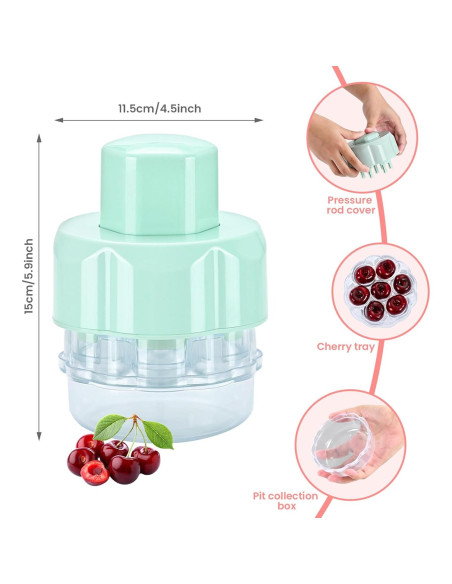 Quita Huesos de Cereza BLEAKTEIR Verde - Herramienta Rápida