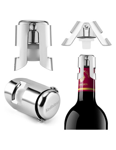 Juego de 3 Tapones de Champán Reutilizables Kedixiest