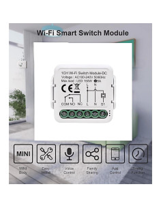Módulo Interruptor Relé WiFi Ururtm 1CH 12/24V 100-240V 2