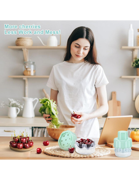 Quita Huesos de Cereza BLEAKTEIR Verde - Herramienta Rápida