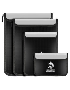 Set de 4 Bolsas a Prueba de Fuego Andyer - Documentos A4 y Legal