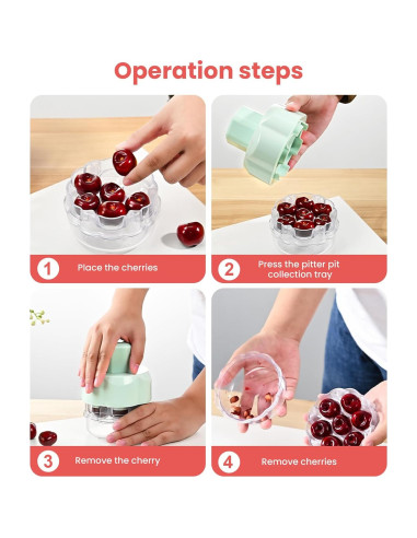 Quita Huesos de Cereza BLEAKTEIR Verde - Herramienta Rápida