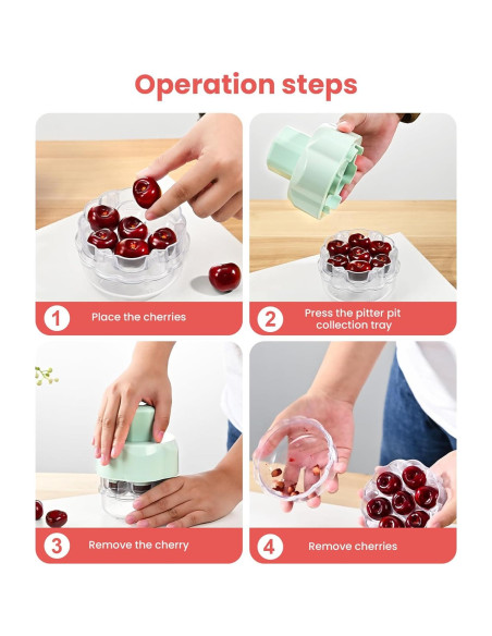 Quita Huesos de Cereza BLEAKTEIR Verde - Herramienta Rápida