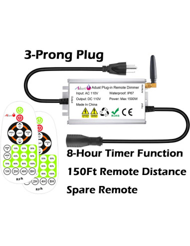 Atenuador Inalámbrico Exterior Adust 1500W IP67 con Control Remoto