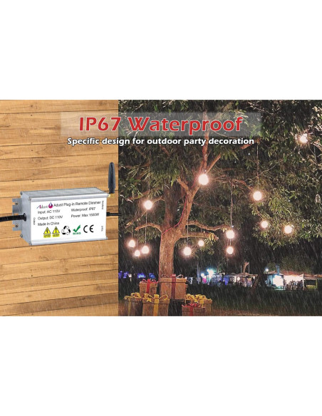 Atenuador Inalámbrico Exterior Adust 1500W IP67 con Control Remoto
