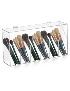 Organizador de Brochas de Maquillaje Acrílico Threehoney 6-Bolsillos