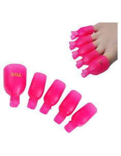 Paquete de 10 Clips Reutilizables para Remover Esmalte UV Blovess