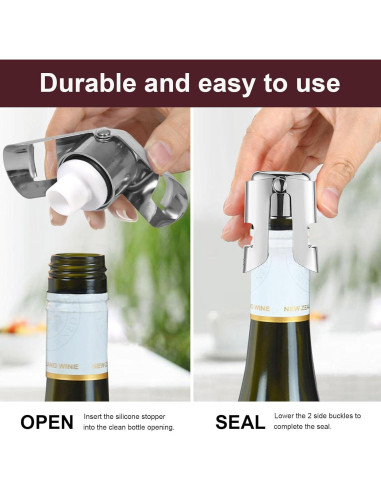 Juego de 3 Tapones de Champán Reutilizables Kedixiest