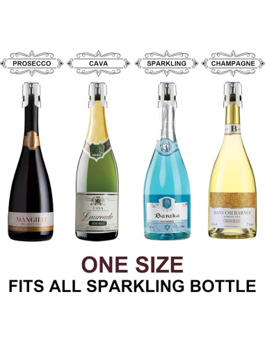 Juego de 3 Tapones de Champán Reutilizables Kedixiest