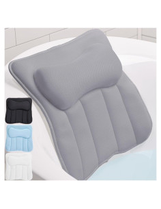 Almohada de Baño Gorilla Grip Gris con Ventosas y Soporte Ergonomico