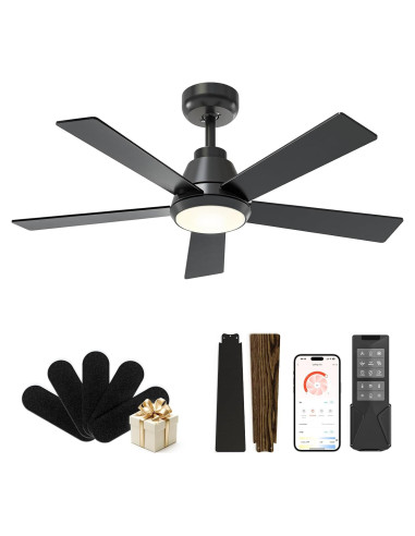 Ventilador de Techo CubiCubi 106.68 cm Negro con Luz y Control Remoto