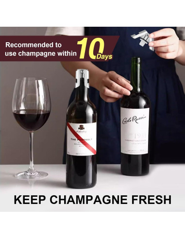 Juego de 3 Tapones de Champán Reutilizables Kedixiest