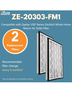 Filtro de Aire HEPA Filter-Monster ZE-20303-FM1 20x30x3 cm - Paquete de 2 2