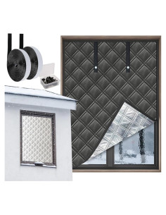 Kit Aislante de Ventanas Aozzy 3 Capas 170x150 cm Gris