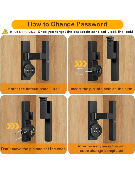 Cerradura de Puerta de Establo MSR605 Sin Llave 3 Dígitos Negra Cerradura de Puerta de Establo MSR605 Sin Llave 3 Dígitos Negra