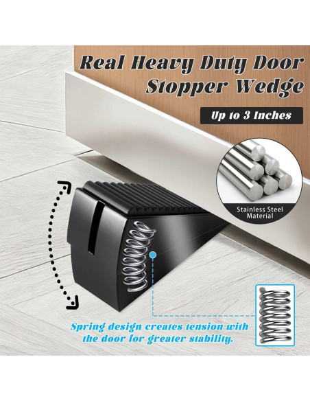 Tope de puerta BHYTAKI grande y resistente, ajuste de resorte