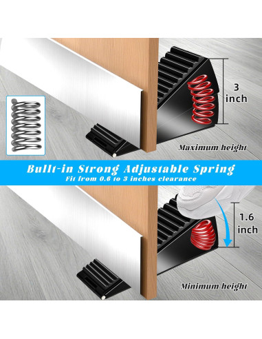 Tope de puerta BHYTAKI grande y resistente, ajuste de resorte