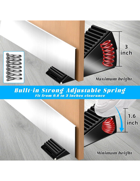 Tope de puerta BHYTAKI grande y resistente, ajuste de resorte