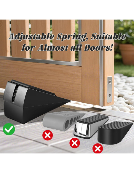 Tope de puerta BHYTAKI grande y resistente, ajuste de resorte
