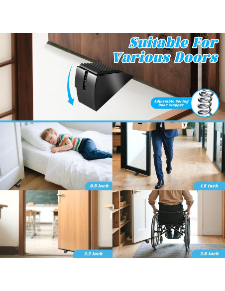 Tope de puerta BHYTAKI grande y resistente, ajuste de resorte