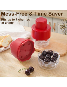 Deshuesador Multi-Cereza Ytuomzi Rojo - Quita 7 Huesos Rápido 2