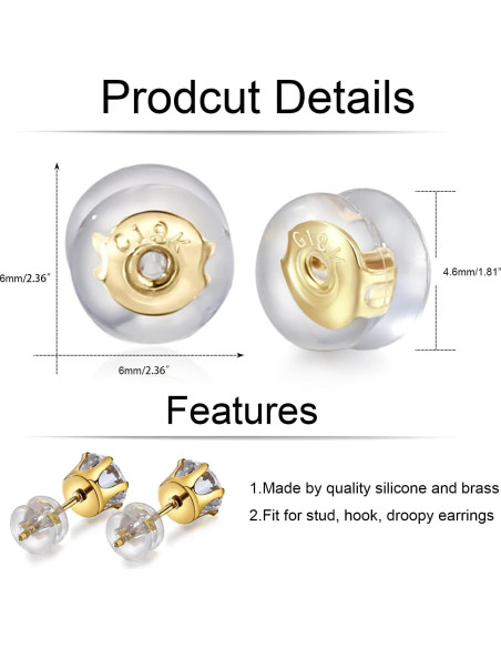 Resortes de Silicona JIACHARMED para Pendientes - 8 Pzs