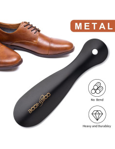 Calzadores de Metal BOOMIBOO - 19 cm, Ergonómico y Duradero 2
