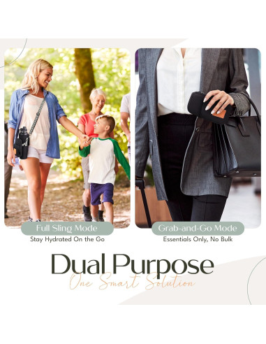 Bolsa Cruzada para Botella de Agua Travola - 40 oz, RFID, Negro