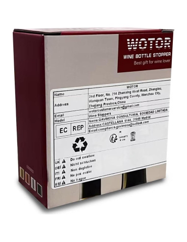 Tapones de Vino WOTOR de Acero Inoxidable y Silicona - 2 Unidades