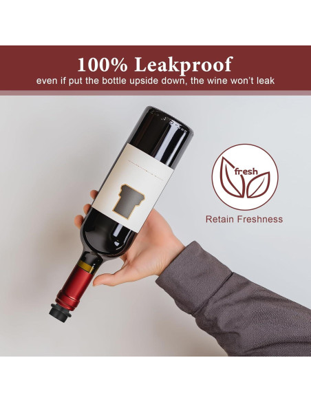 Bomba de Vino Philorn con 8 Tapones Reutilizables Negro