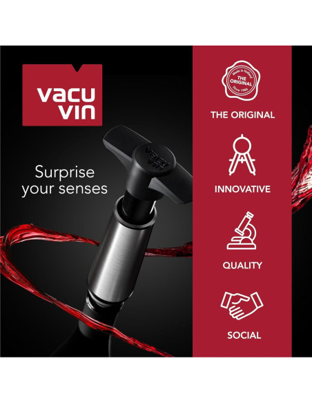 Bomba de Vino Vacu Vin 0854460 Negra - 14x17.8 cm