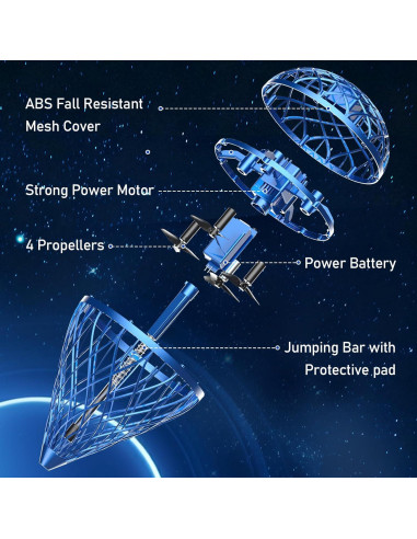Bola Voladora Dhapy Azul-S 360 Rotación Juguete Interactivo